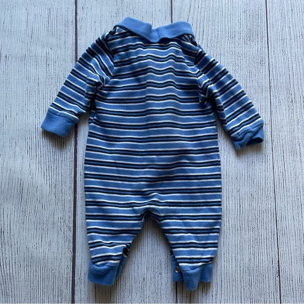 Ralph Lauren Blue Striped Long Sleeve Romper size 3 months